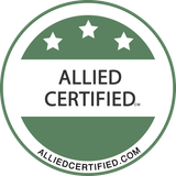 the green and white Allied Certified logo image