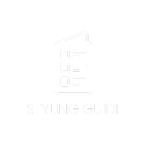 A white logo for a company called styling glue on a white background.