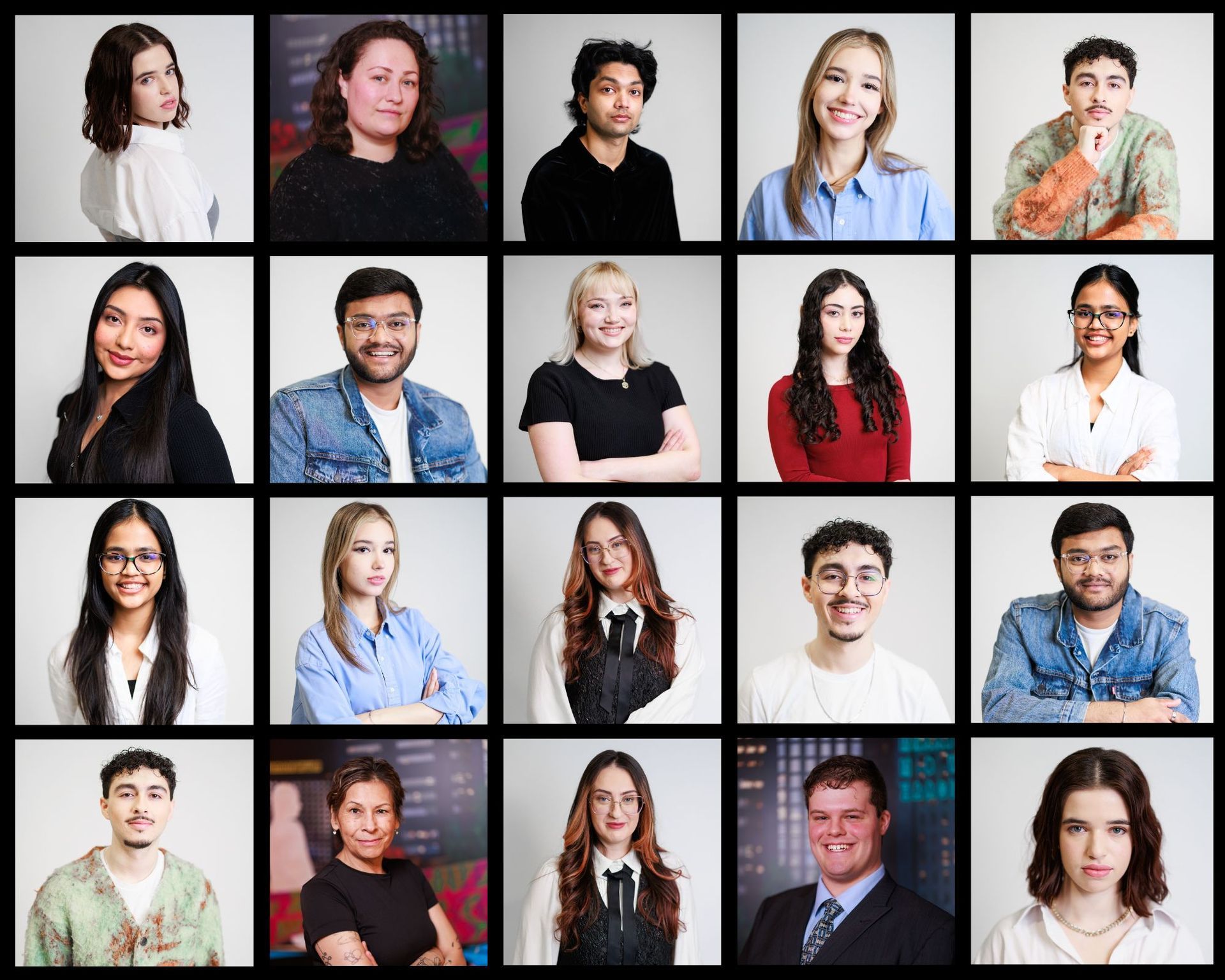 A collage of portraits of a group of people standing next to each other. . Toronto Headshot Photography
