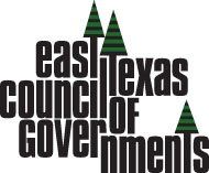 The logo for the east texas council of governments has two trees on it.