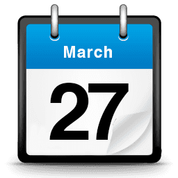 A calendar shows the date as march 27