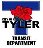 The city of tyler transit department logo has a red rose on it.