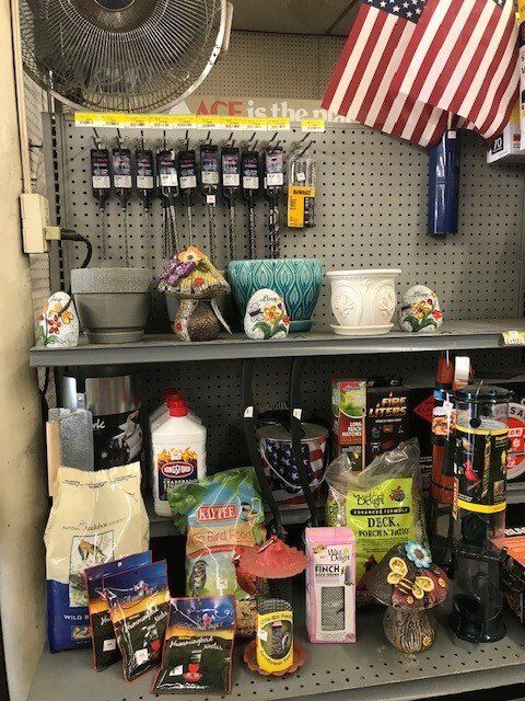 Grocery aisle of garden materials with flag | San Mateo, CA | Bayside Building Materials, Inc.