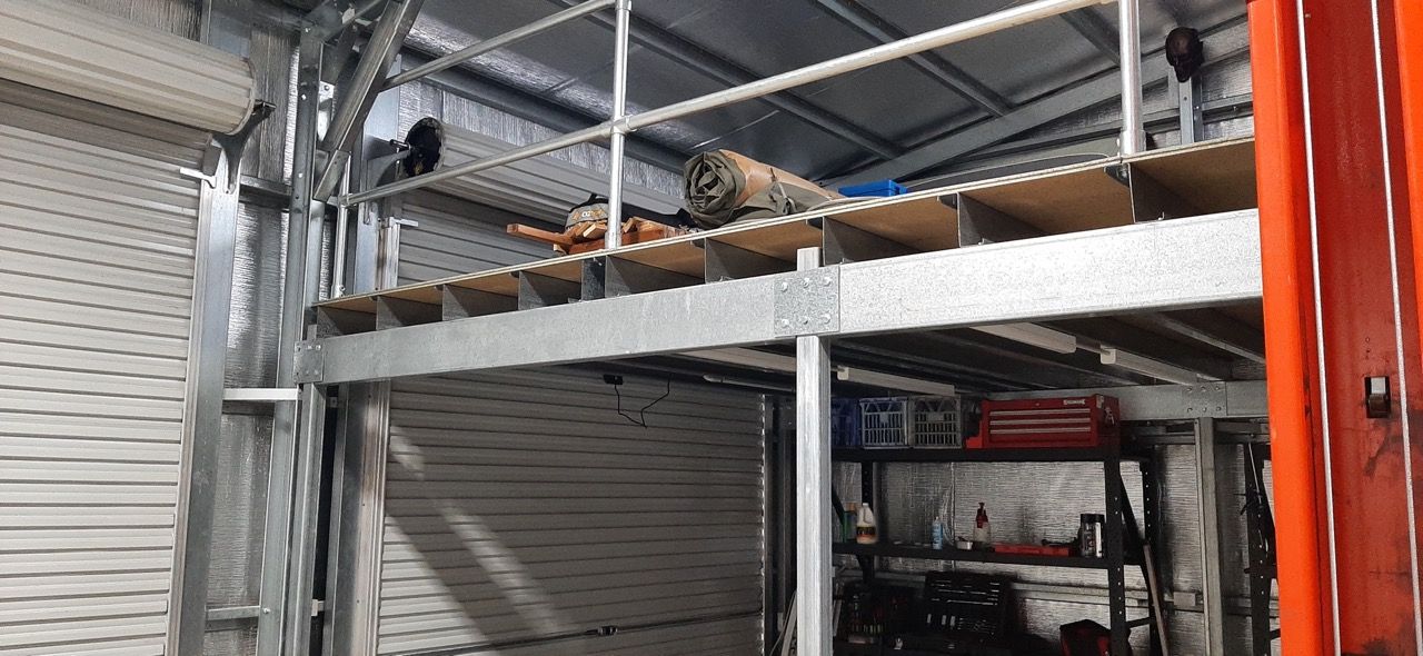 Mezzanine Installation in Large Shed— Shed Kits in Lismore, NSW