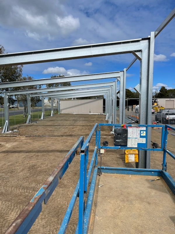 Steel Frame for Shed Under Construction — Shed Kits in Murwillumbah, NSW