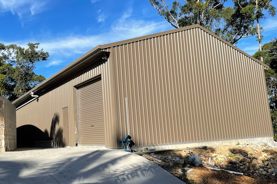 Brown Bluescope Steel Shed — Shed Kits in Grafton, NSW