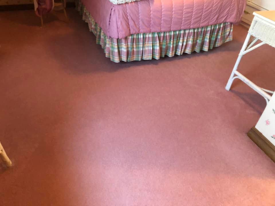 Pink Carpet On Bedroom — Lancaster, OH — Ewing Steam Cleaning Inc.