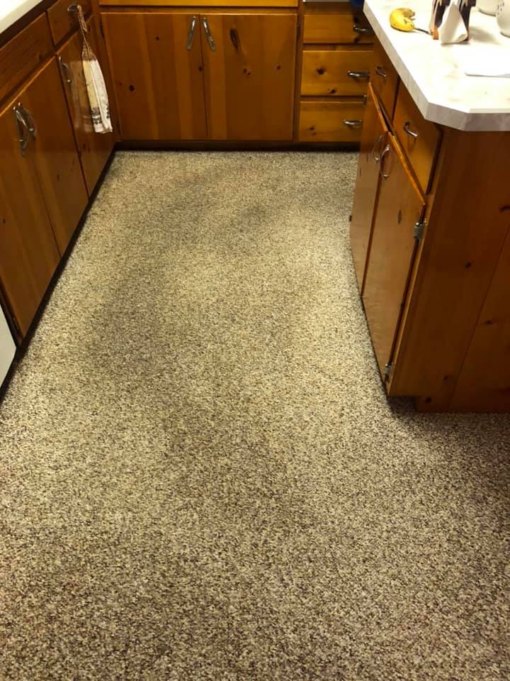 Before Cleaning Kitchen Carpet — Lancaster, OH — Ewing Steam Cleaning Inc.