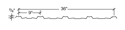 Simple black dimension sketch showing 36