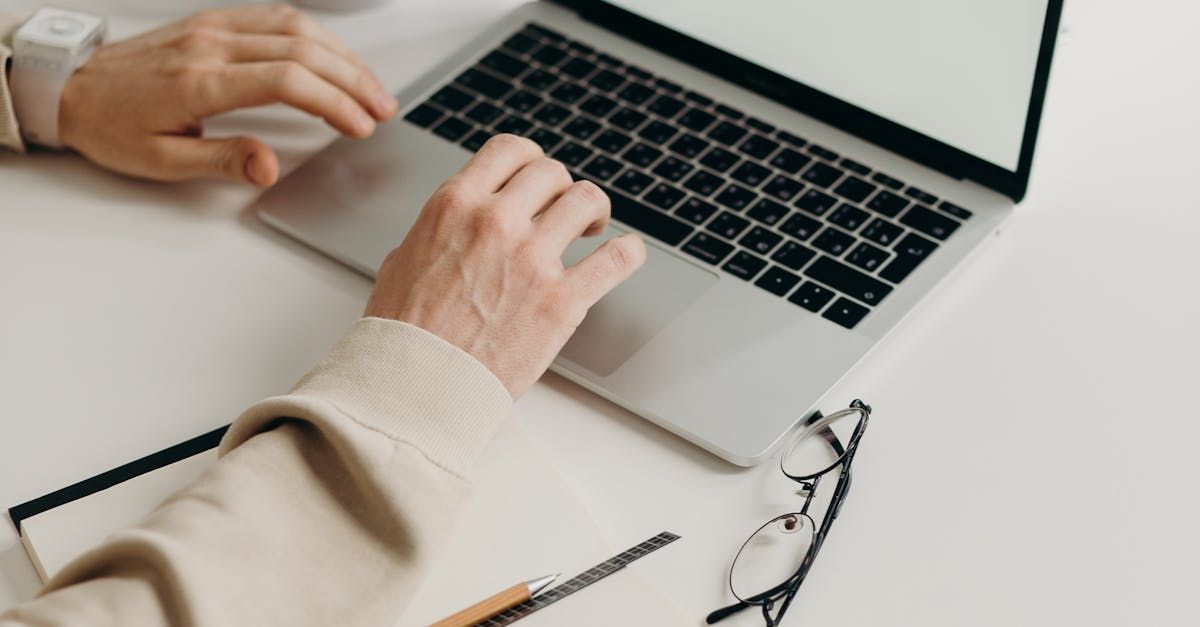 Typing on a laptop keyboard