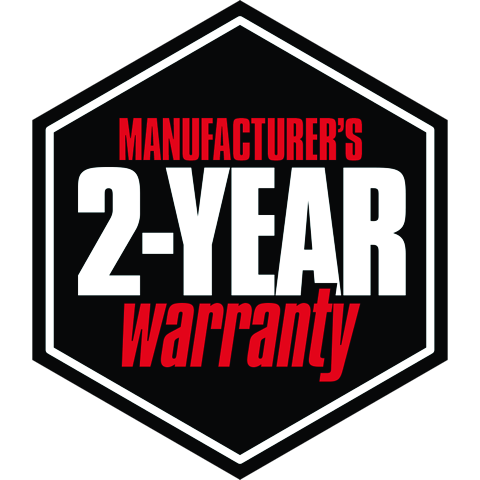 A logo for a manufacturer 's 2 year warranty.