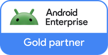 The logo for android enterprise is a gold partner.