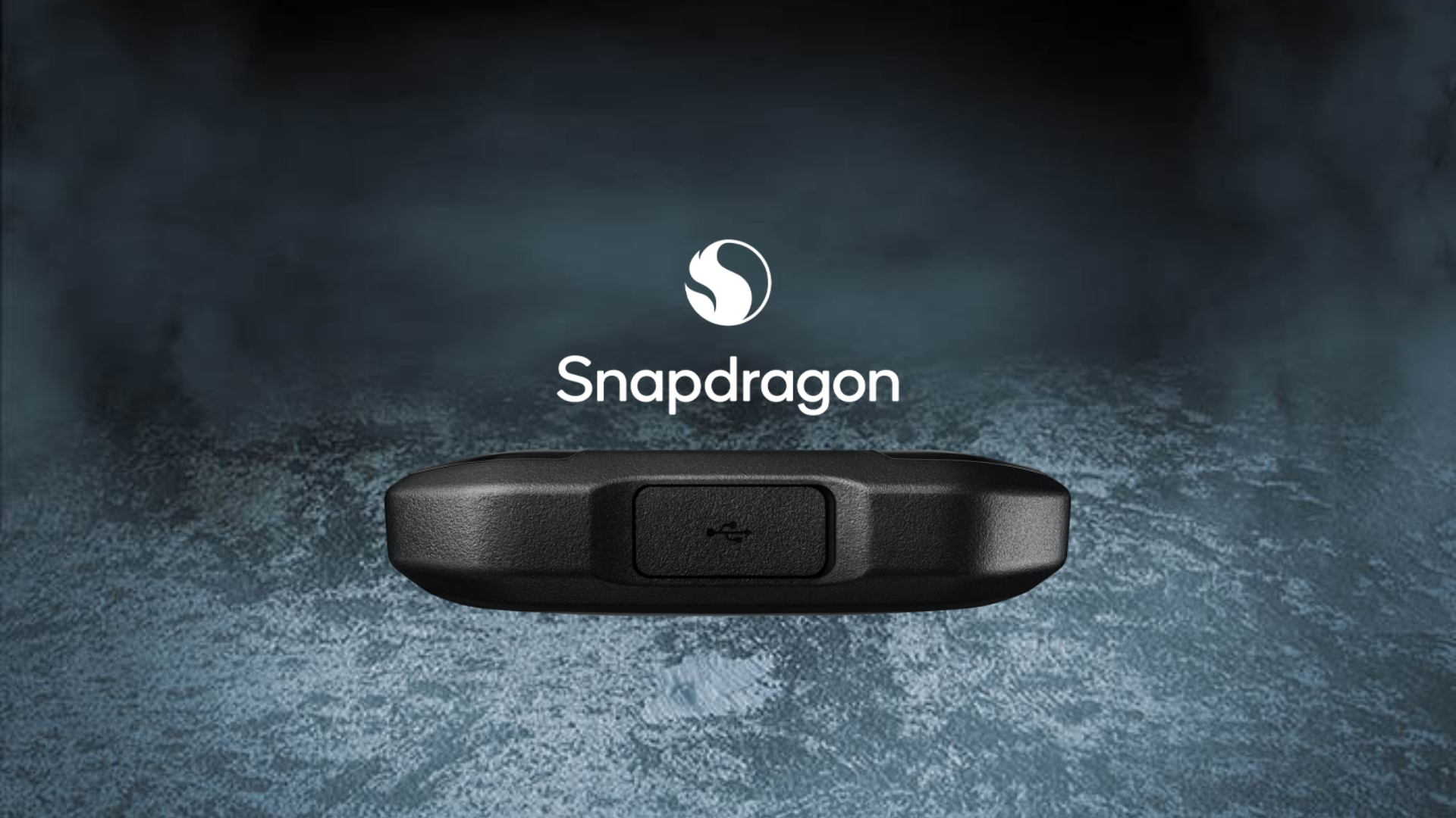 A snapdragon device is sitting on a concrete surface.