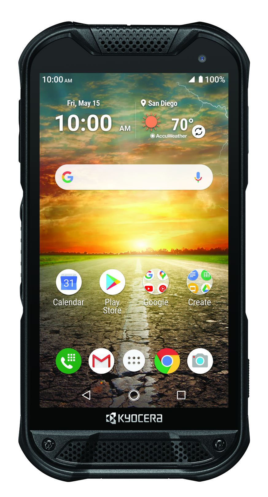 A smart phone with a design award sticker next to it