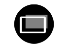 A black and white icon of two rectangles in a circle.