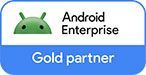 A button that says `` android enterprise gold partner '' on it.