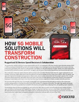 A brochure about how 5g mobile solutions will transform construction.