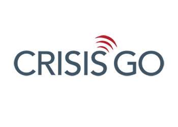 The crisis go logo is on a white background.