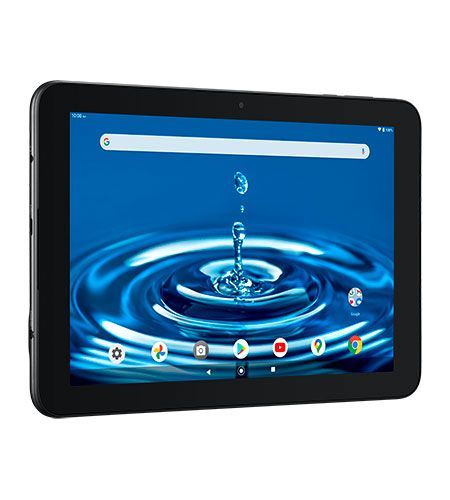 A tablet with a picture of a drop of water on the screen