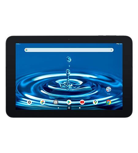 A tablet with a picture of a drop of water on the screen.