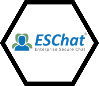 A logo for eschat enterprise secure chat