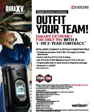 A flyer for a cell phone that says `` outfit your team ''.