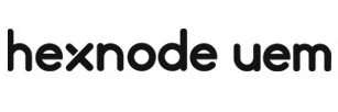 Hexnode uem is written in black on a white background