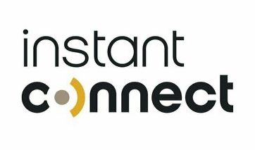 The logo for instant connect is black and yellow.