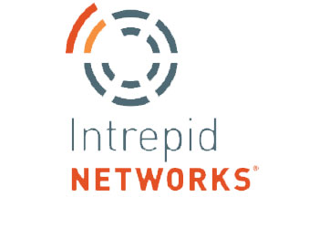 The logo for intrepid networks is shown on a white background.