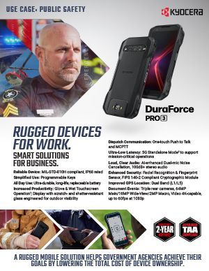 A brochure for a rugged device for work.