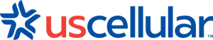 A blue and red logo for uscellular with a star