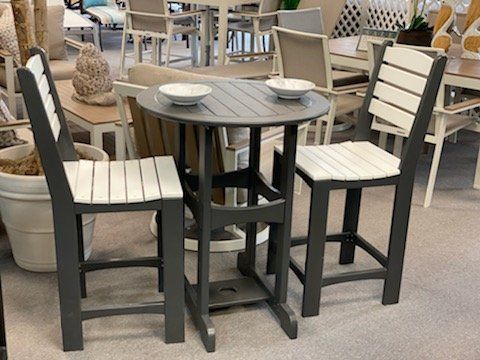 30 inch Round Marine Grade Polymer Balcony Height Dining