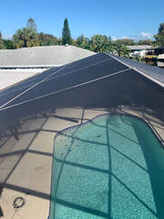 Screen Repair on the top of this pool cage Lakewood Ranch