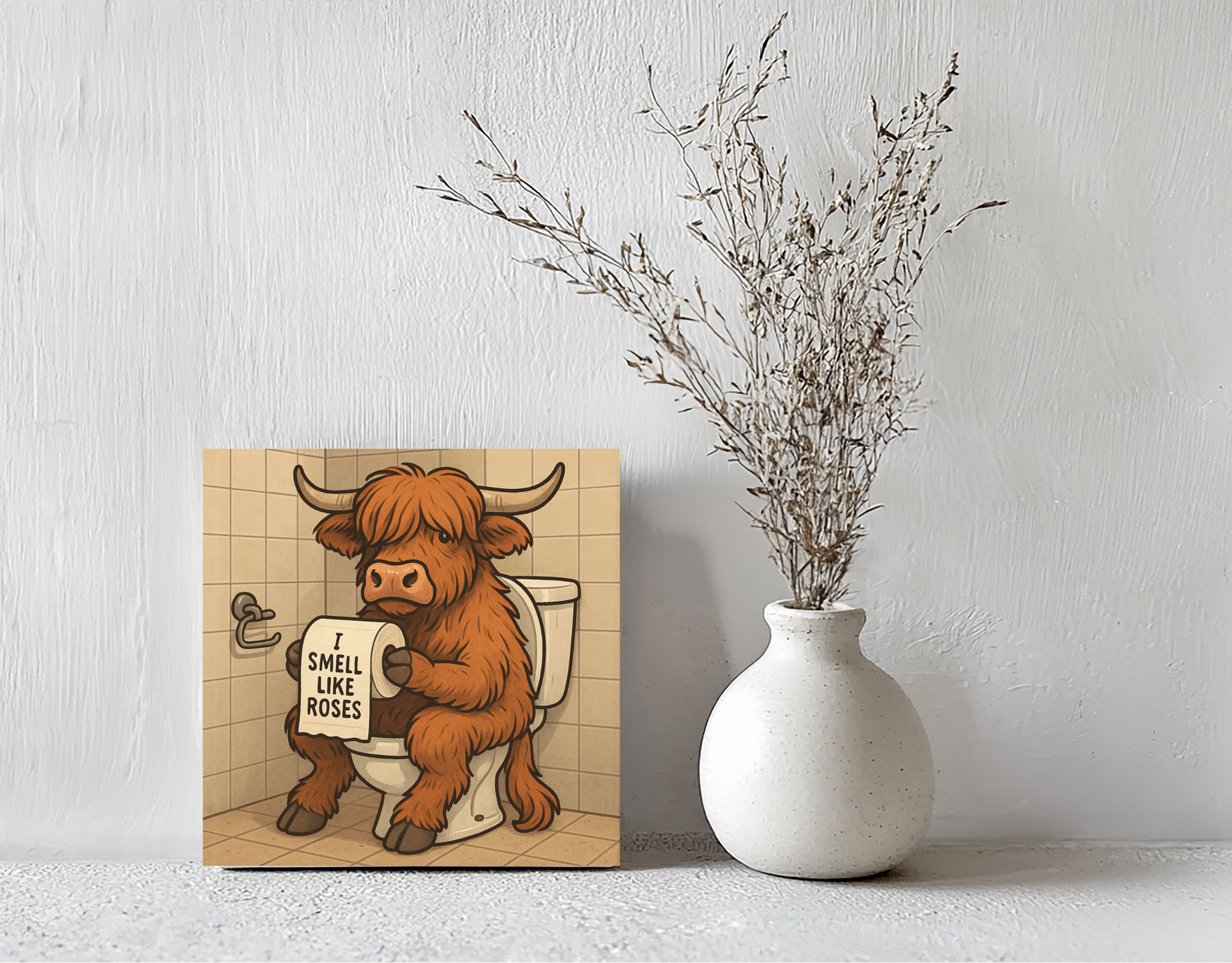 Tegeltje schotse hooglander steen