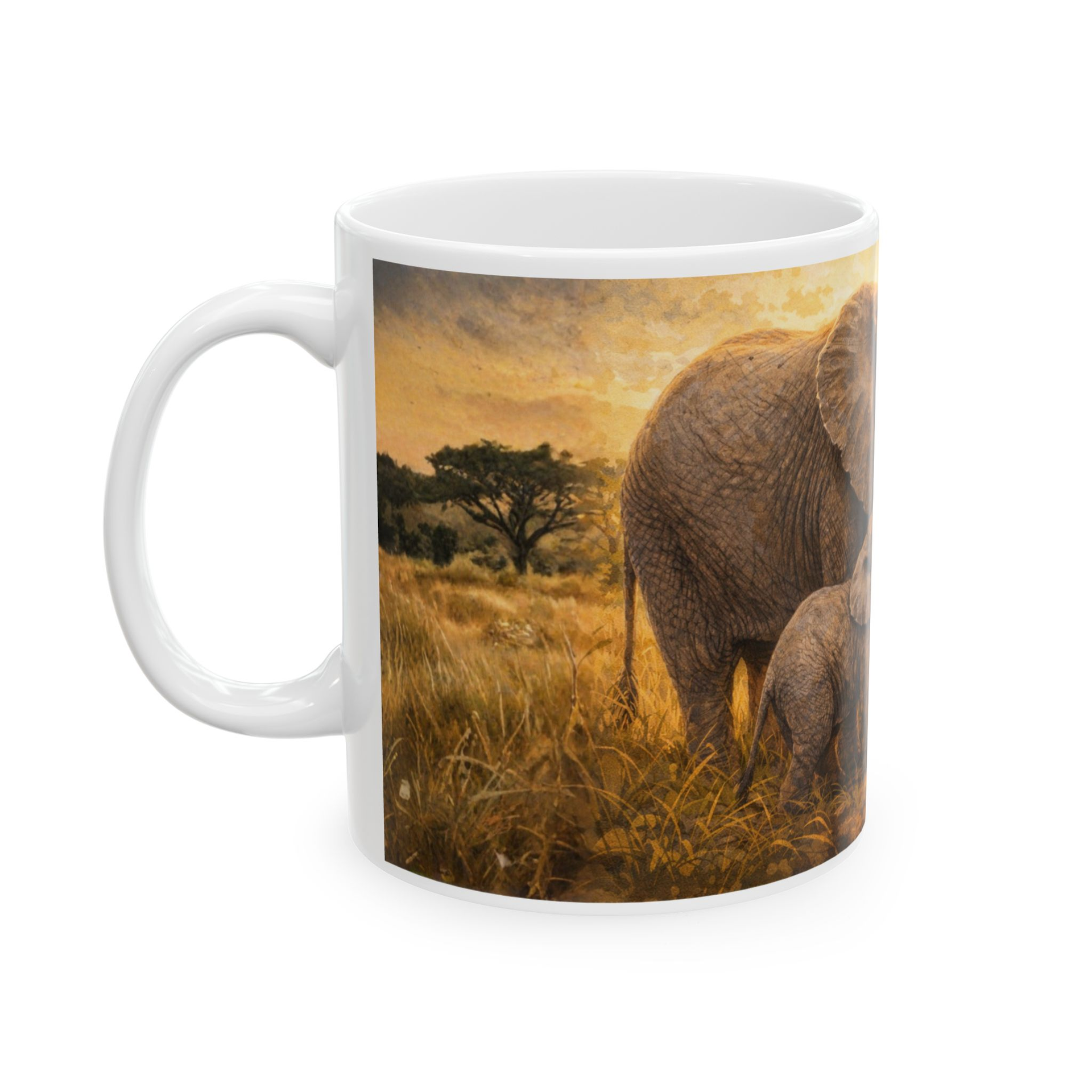 Olifant en Kalf Savanne Mok