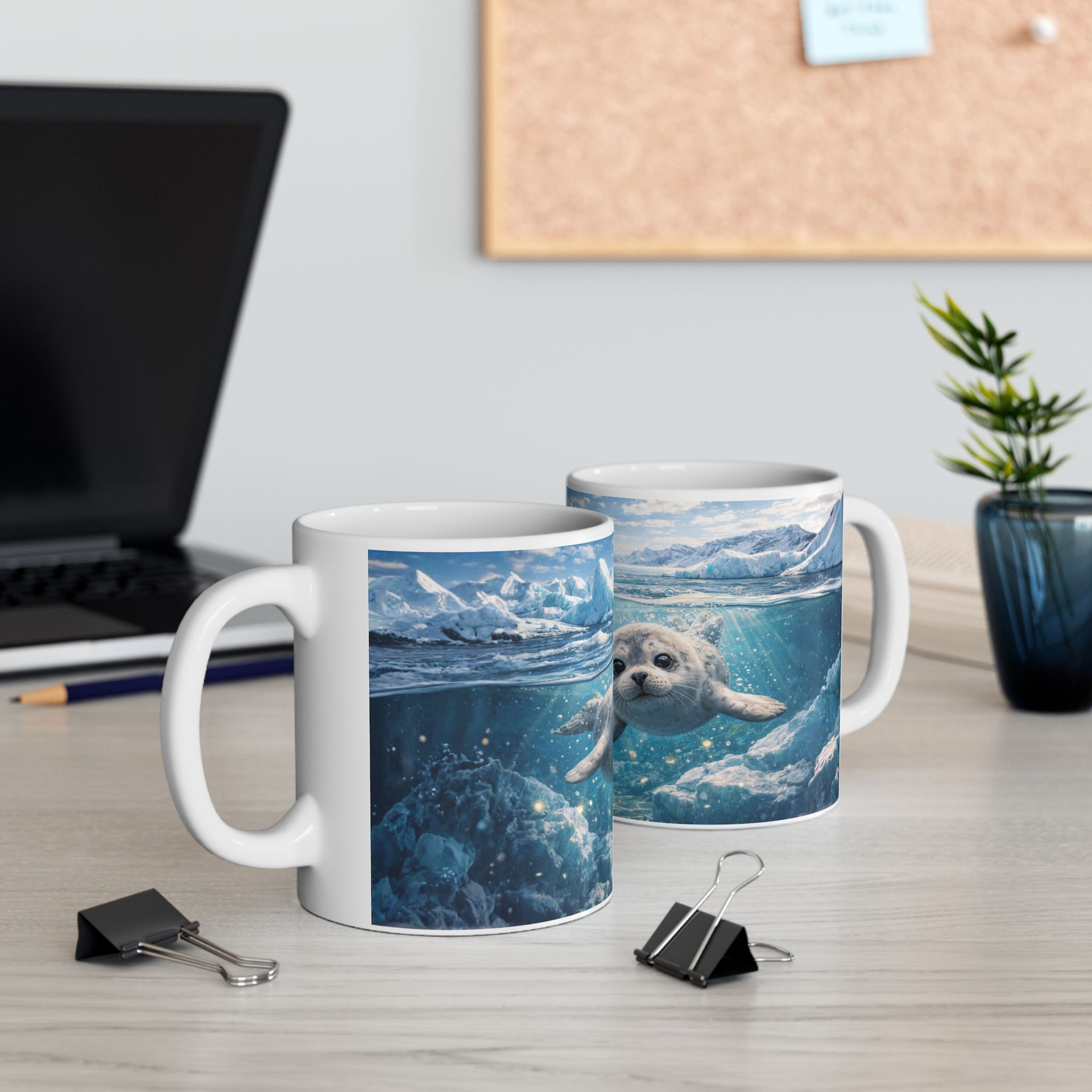 Zeehondjes ijs oceaan Mok