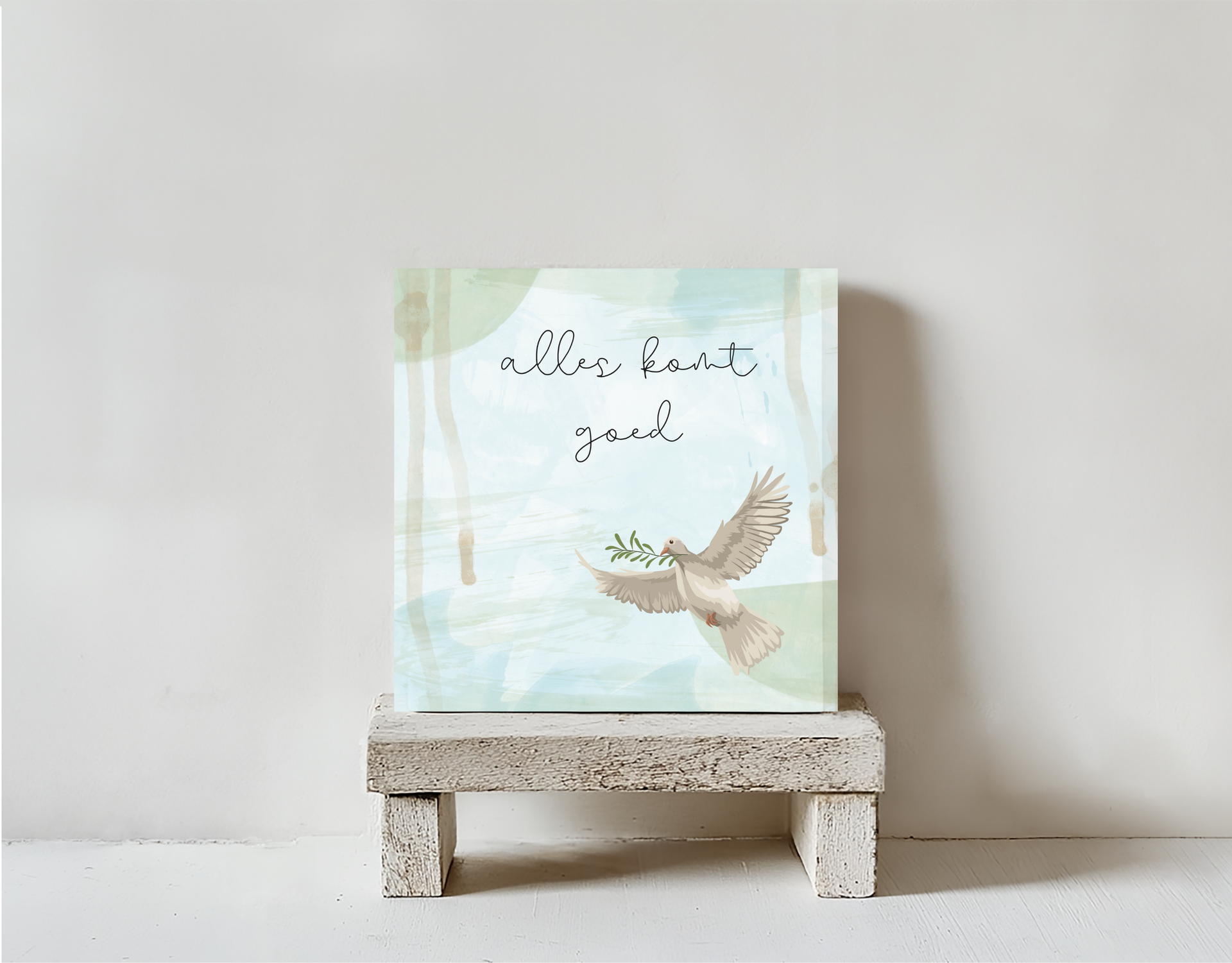 Tegeltje alles komt goed steen