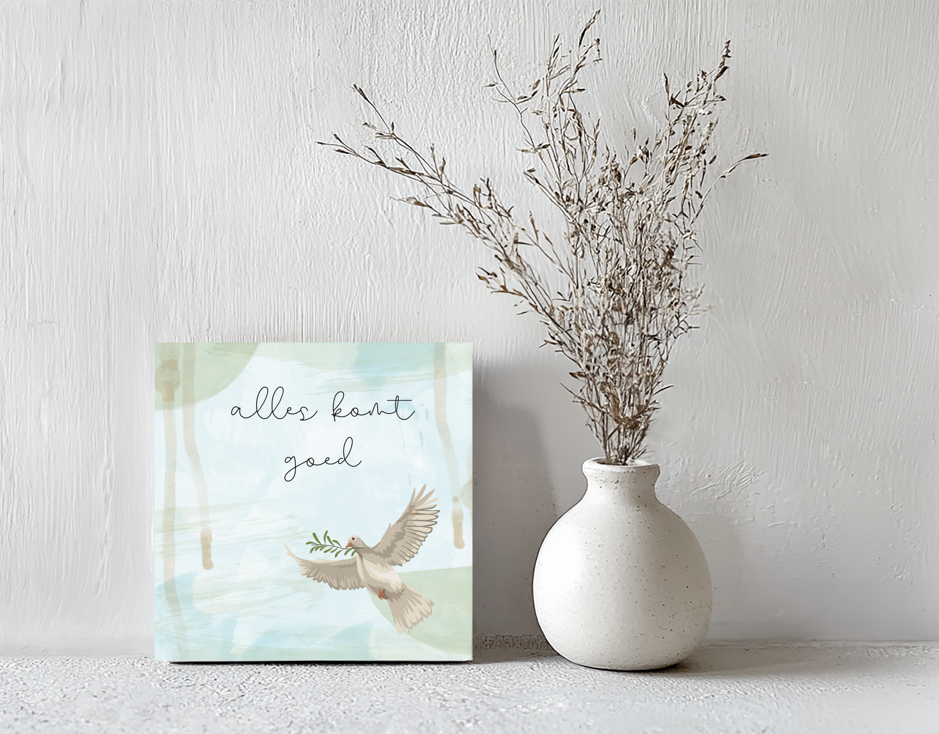 Tegeltje alles komt goed steen