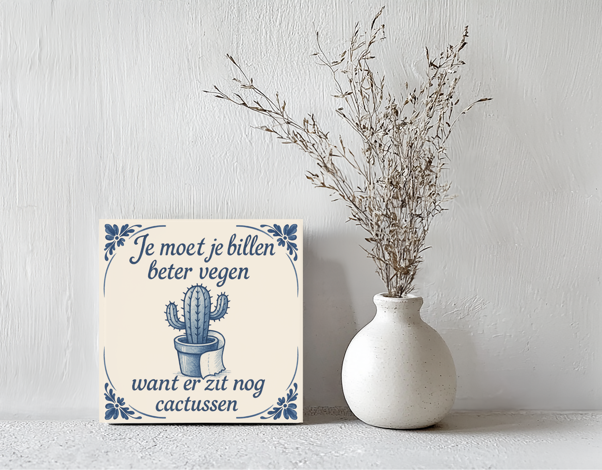 Tegeltje cactussen steen