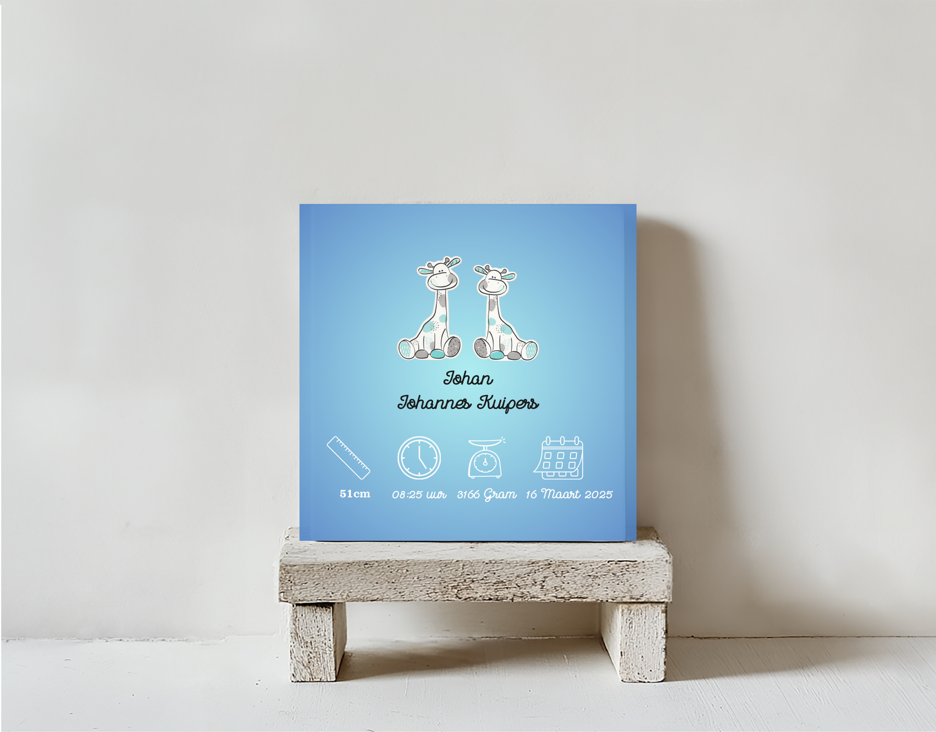 Geboortje tegeltje steen