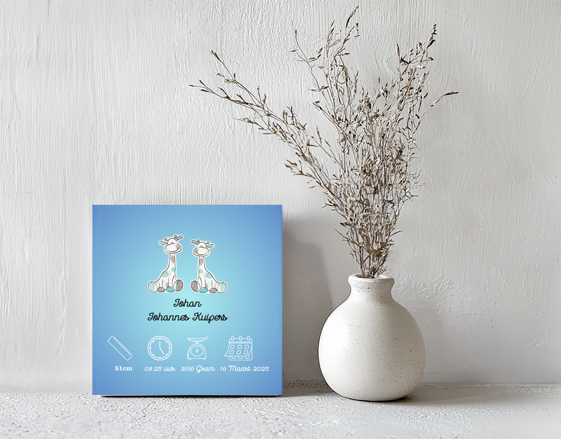 Geboortje tegeltje steen