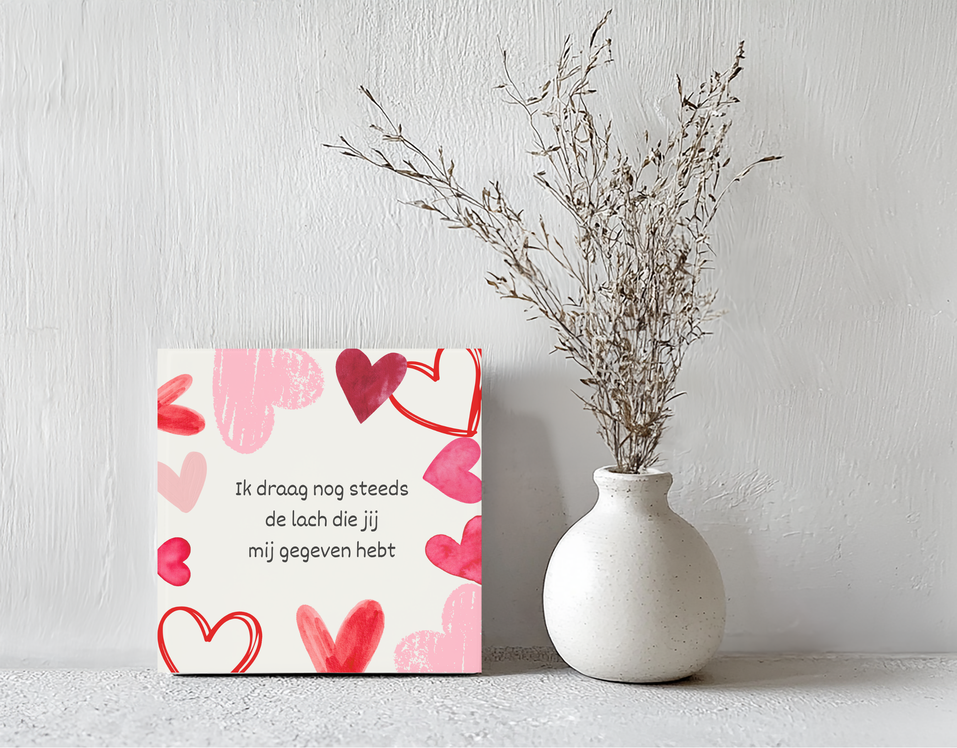 Tegeltje hartjes steen