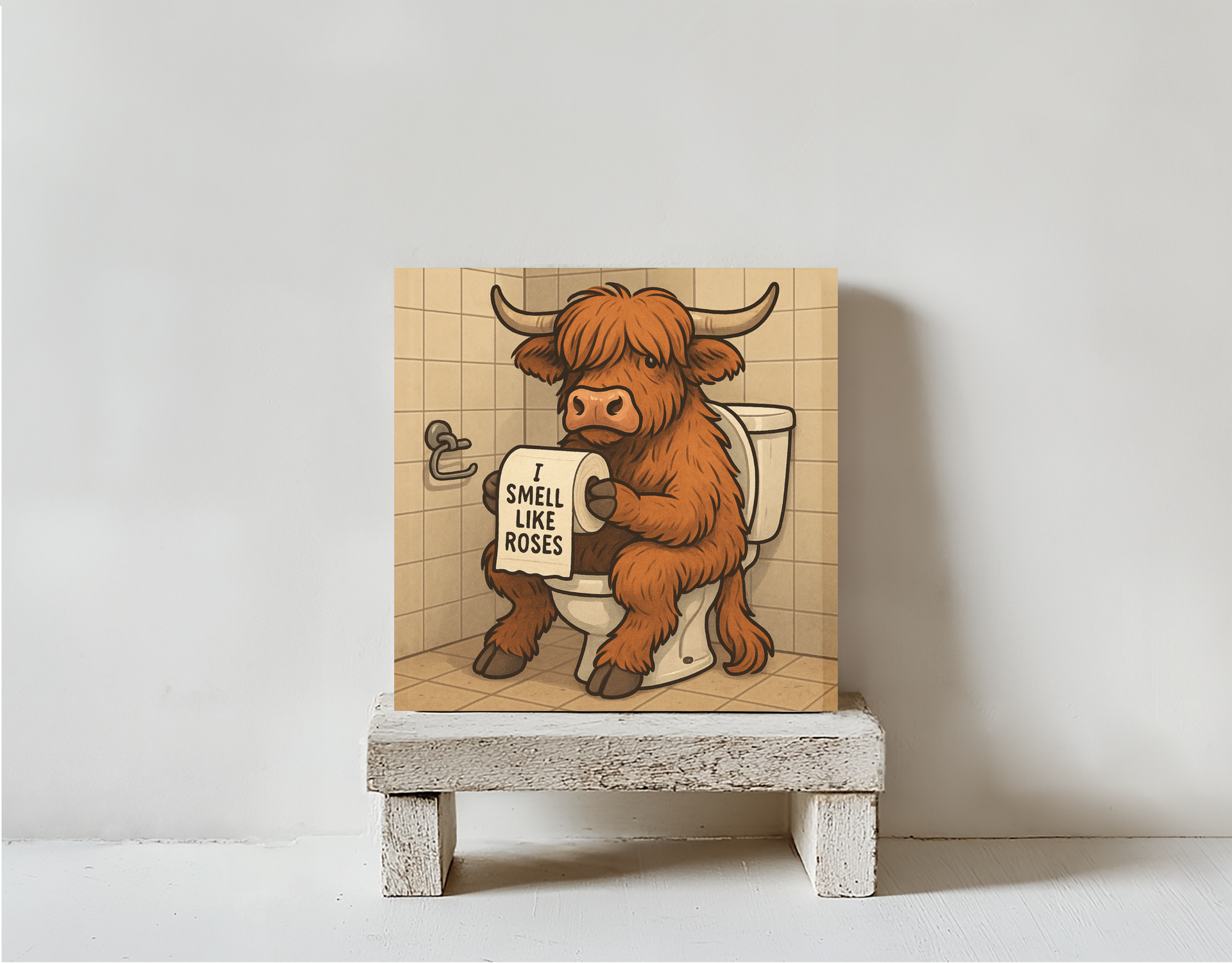 Tegeltje schotse hooglander steen