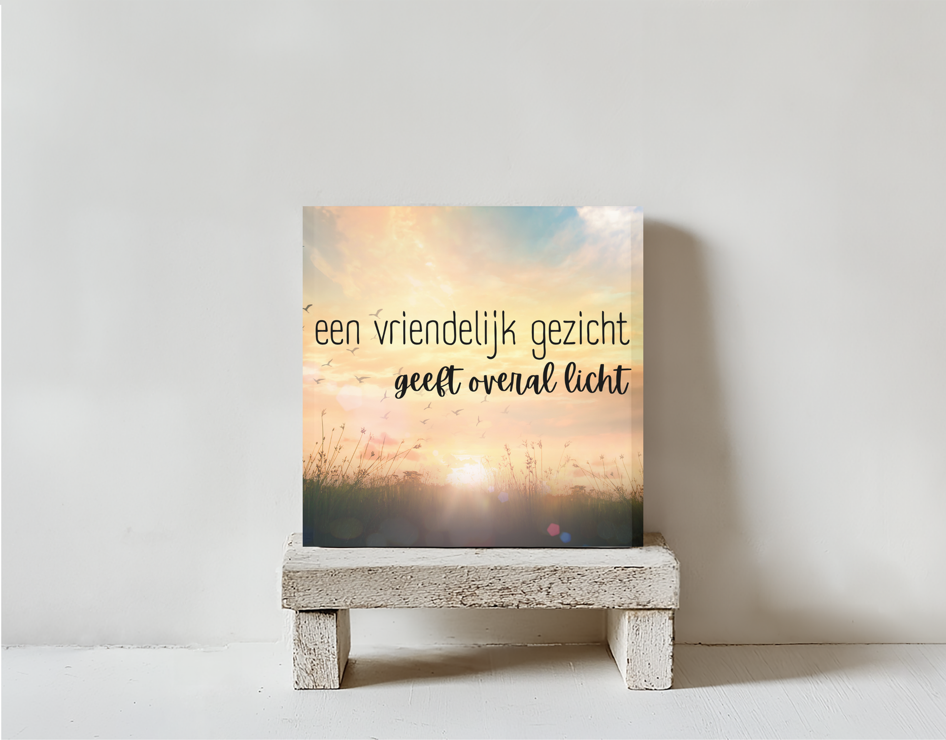 Tegeltje vriendelijk gezicht steen