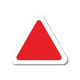 A red equilateral triangle with rounded corners on a white background.