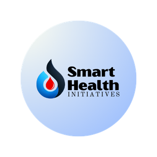 SHI Logo Logo for Smart Health Initiatives featuring a stylized droplet icon containing a small red drop on a light blue circle.