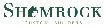 Shamrock custom builders logo on a white background