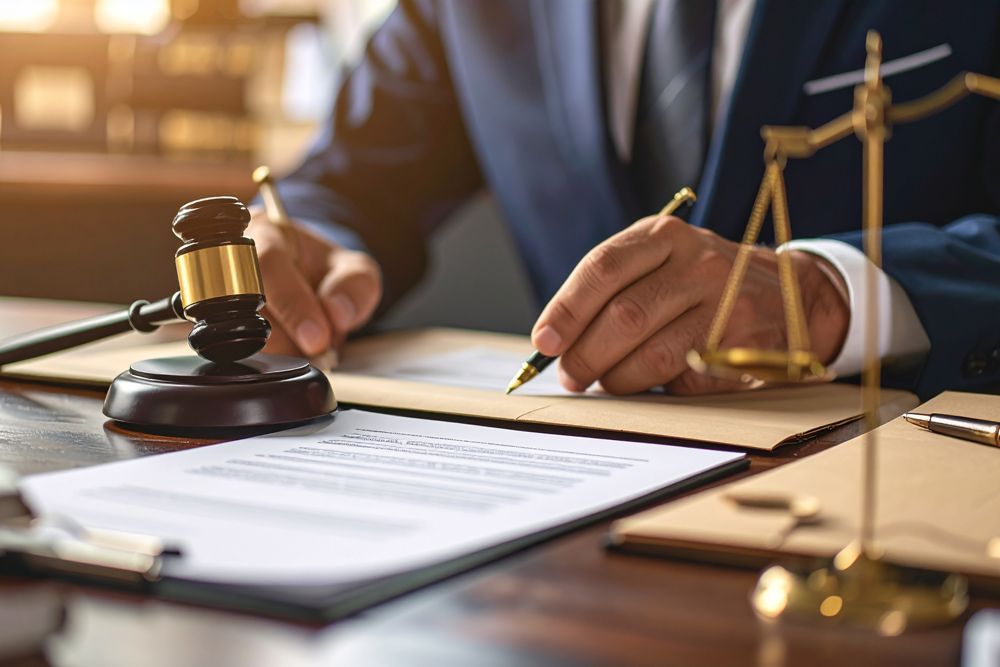 Attorney Working on Legal Documents for Notarization in Nampa, ID