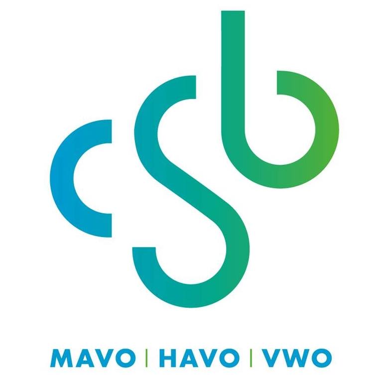 Logo voor CSB met gestileerde 