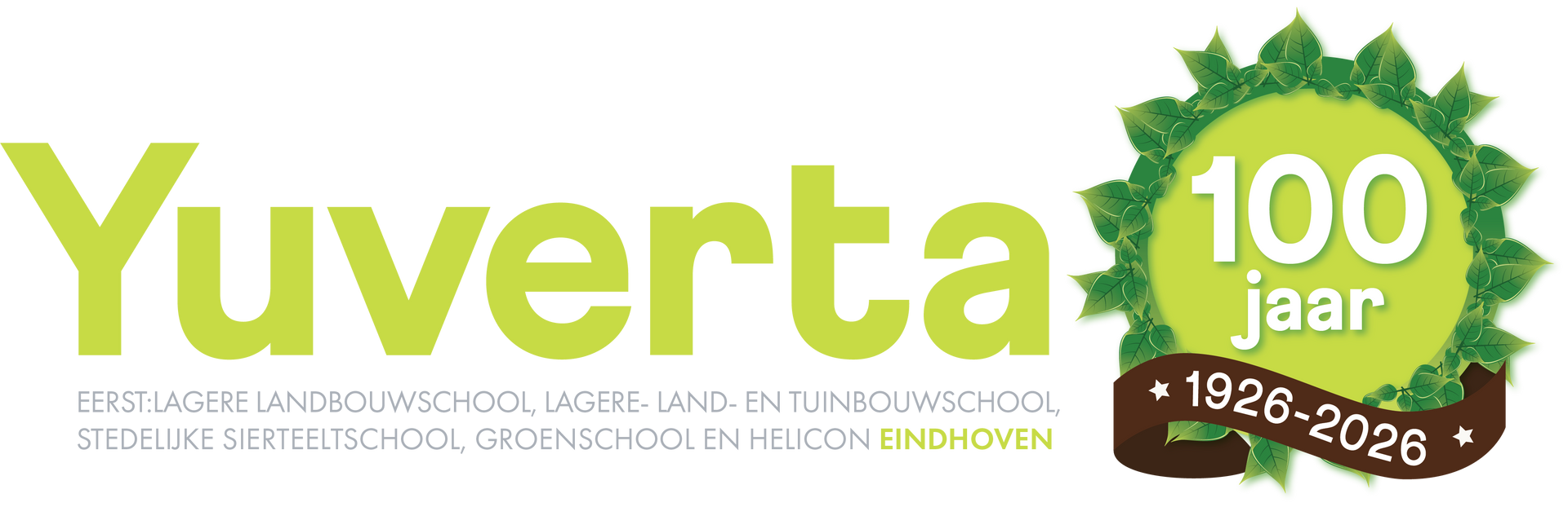 Logo for Het Nieuwe Lyceum school in brown and blue.
